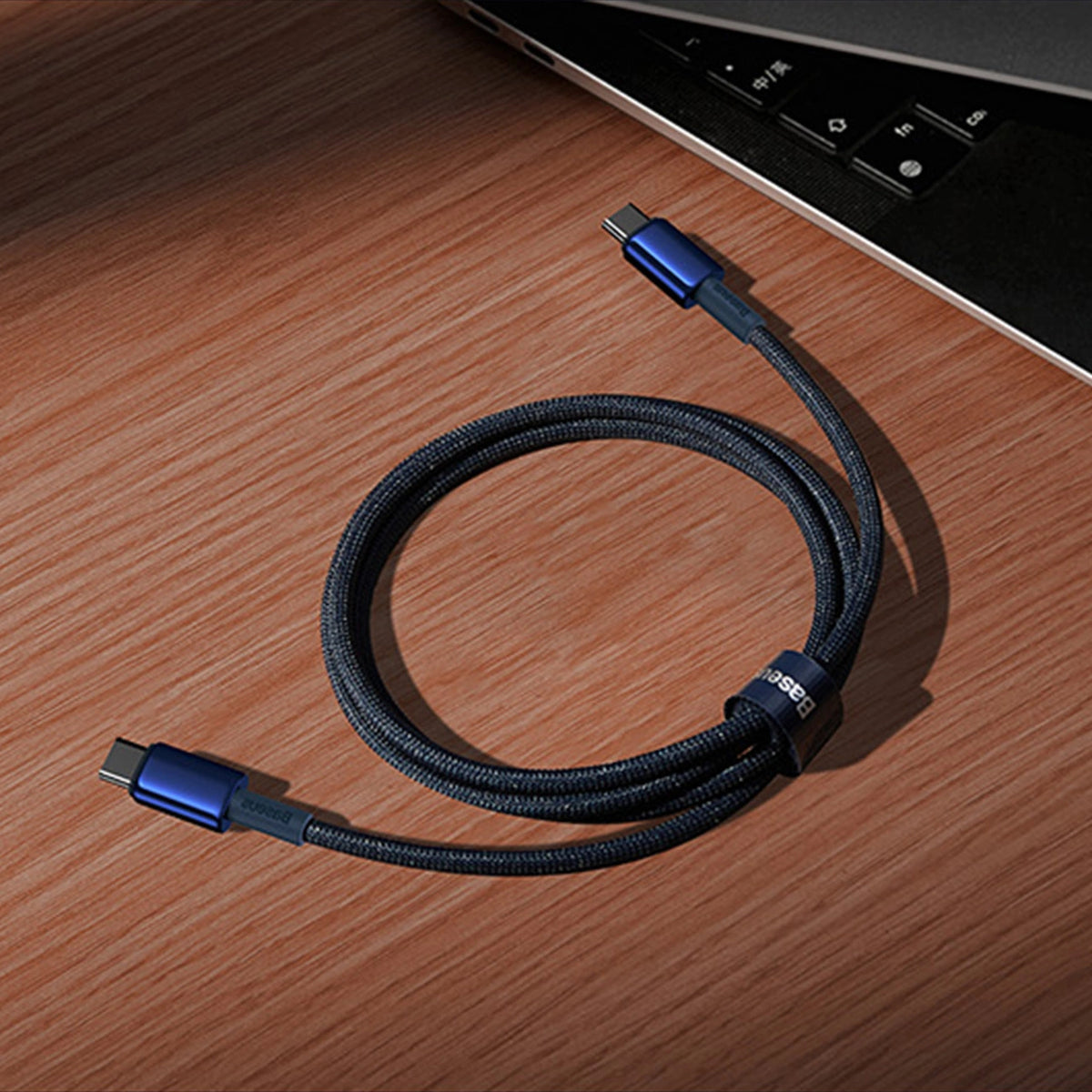 Kabel Baseus Tungsten Gold USB-C / USB-C 100W 1m - granatowy – zdjęcie 14