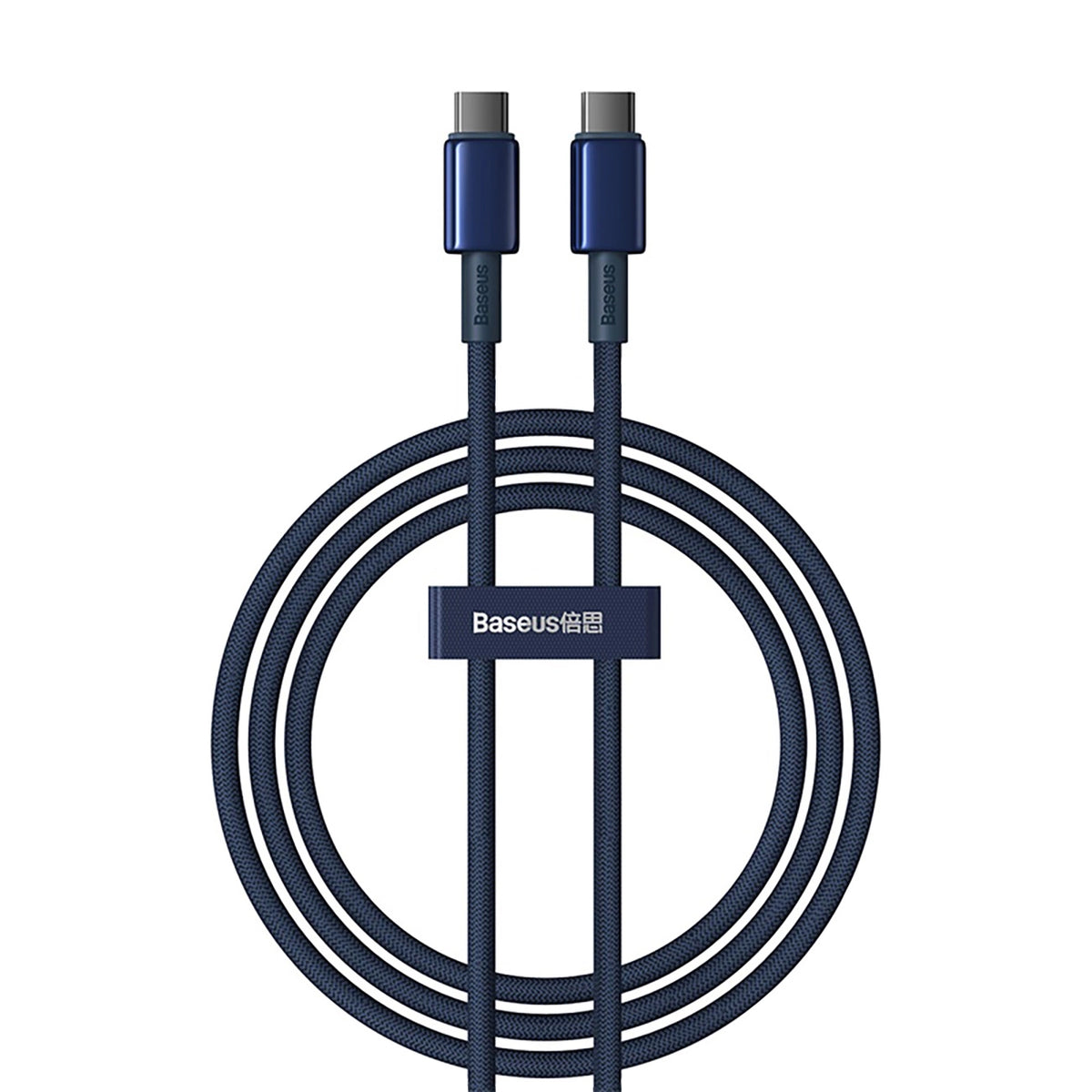 Kabel Baseus Tungsten Gold USB-C / USB-C 100W 1m - granatowy