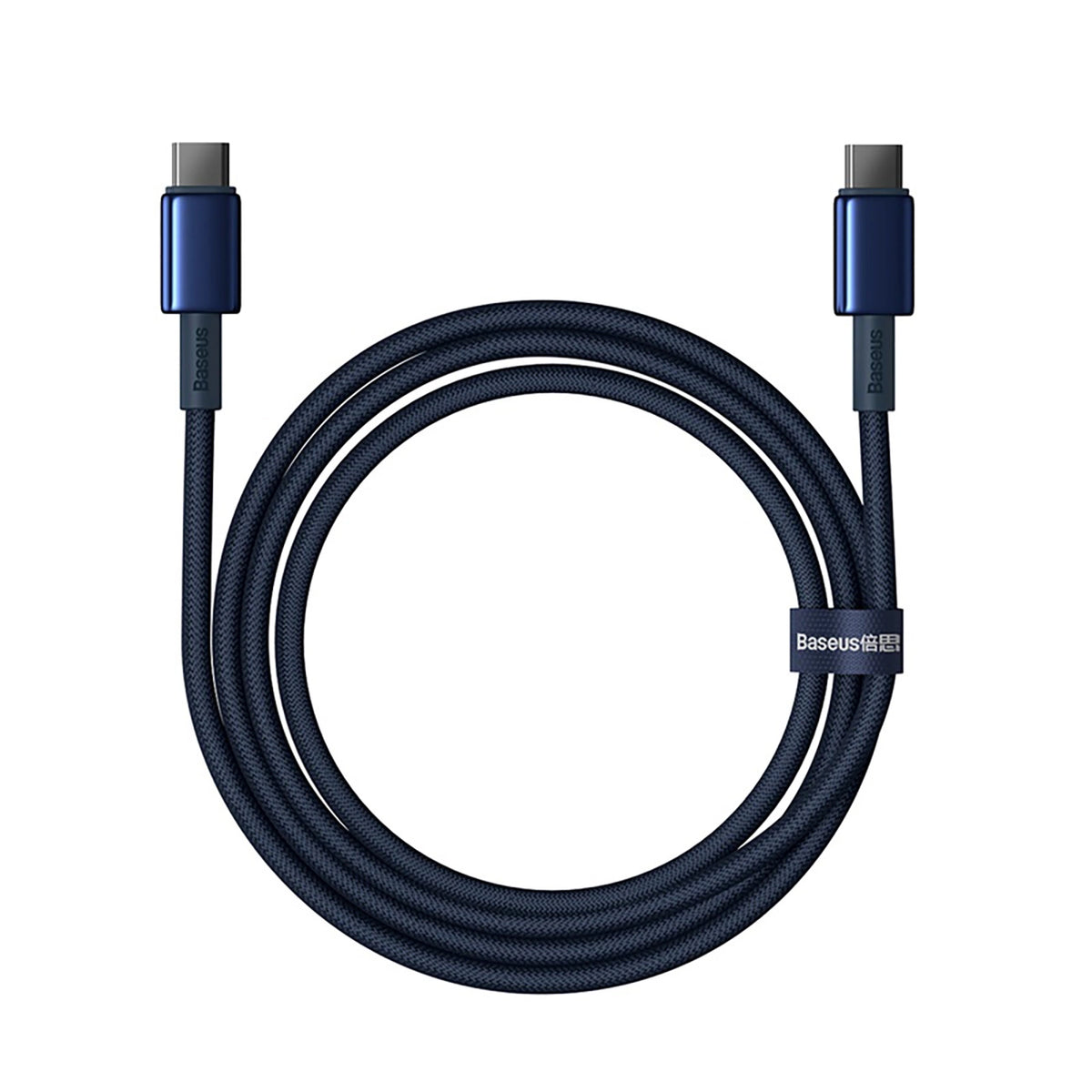 Kabel Baseus Tungsten Gold USB-C / USB-C 100W 1m - granatowy – zdjęcie 5