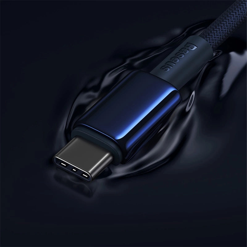 Kabel Baseus Tungsten Gold USB-C / USB-C 100W 1m - granatowy – zdjęcie 7