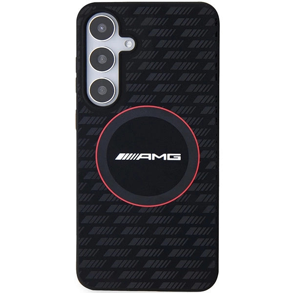 Etui AMG Silicone Carbon Pattern MagSafe na Samsung Galaxy S24 - czarne – zdjęcie 3