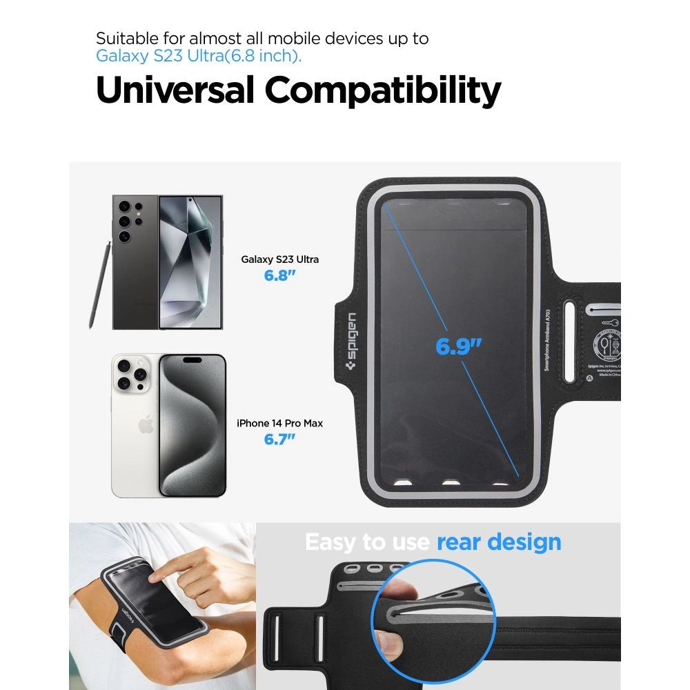 Armband Spigen A703 sportowy 6.9'' - czarny – zdjęcie 5