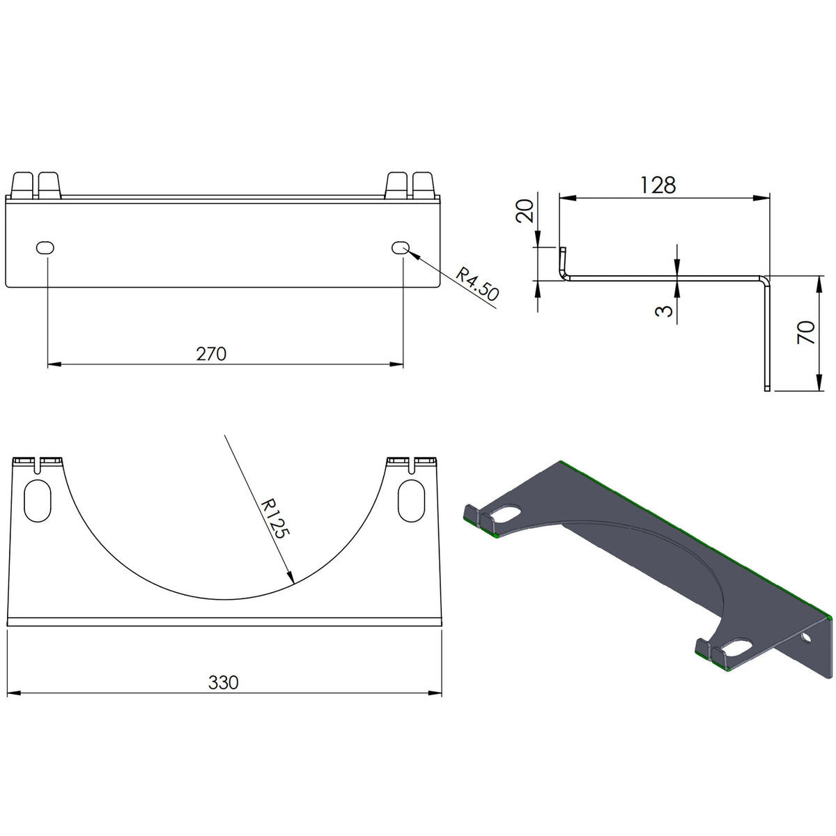 Uchwyt ścienny na 1 butlę gazową maks. śr. butli 250 mm PRO-LINE – zdjęcie 2