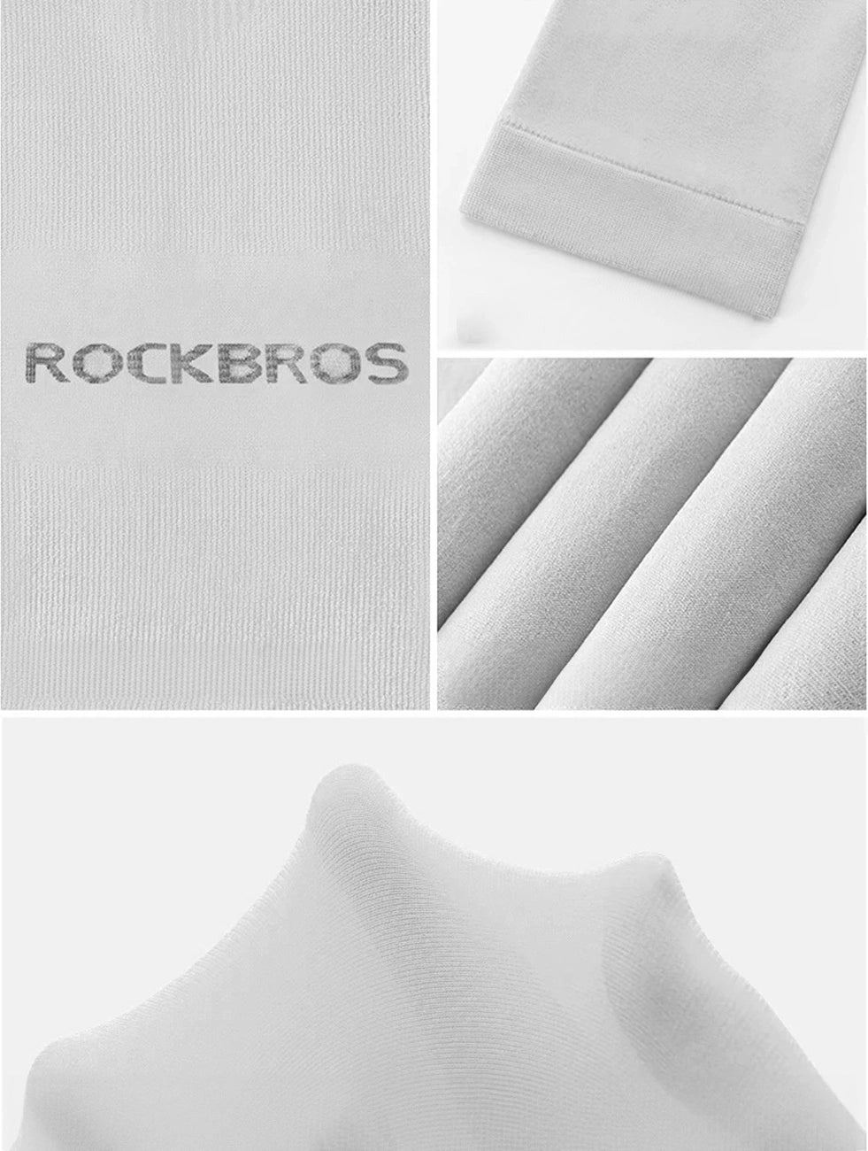 Rękawki kolarskie Rockbros XT9002W - białe (2 szt.) – zdjęcie 5