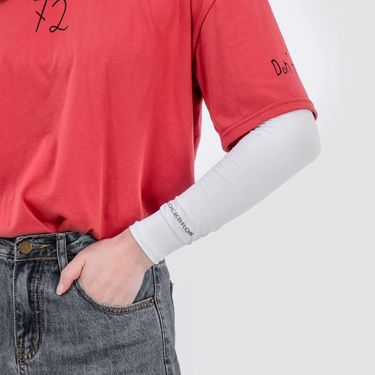 Rękawki kolarskie Rockbros XT9002W - białe (2 szt.) – zdjęcie 13