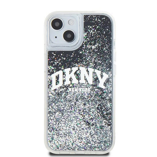 Etui DKNY Liquid Glitter Big Logo na iPhone 15 / 14 / 13 - czarne