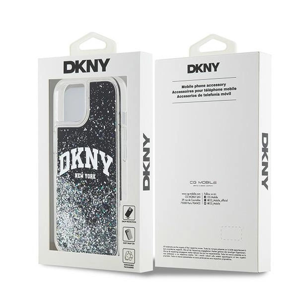 Etui DKNY Liquid Glitter Big Logo na iPhone 15 / 14 / 13 - czarne – zdjęcie 2