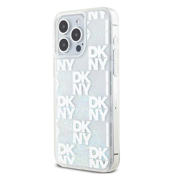 Etui DKNY Liquid Glitter Multilogo na iPhone 15 Pro Max - białe – zdjęcie 2
