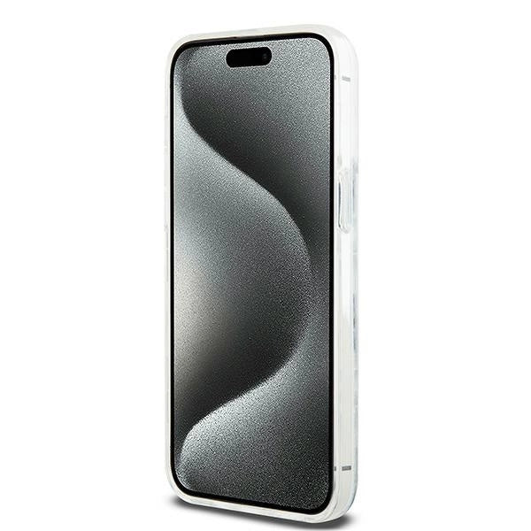 Etui DKNY Liquid Glitter Multilogo na iPhone 15 Pro Max - białe – zdjęcie 5