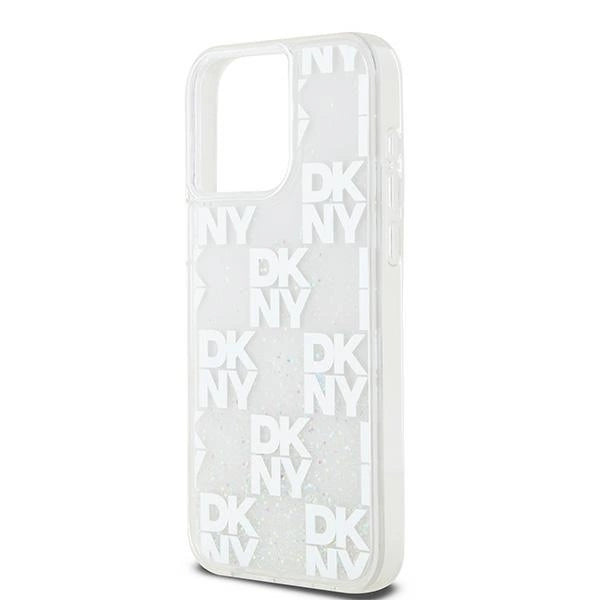 Etui DKNY Liquid Glitter Multilogo na iPhone 15 Pro Max - białe – zdjęcie 6