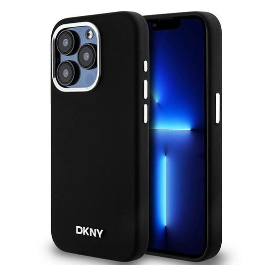 Etui DKNY Liquid Silicone Small Metal Logo na iPhone 15 Pro - czarne
