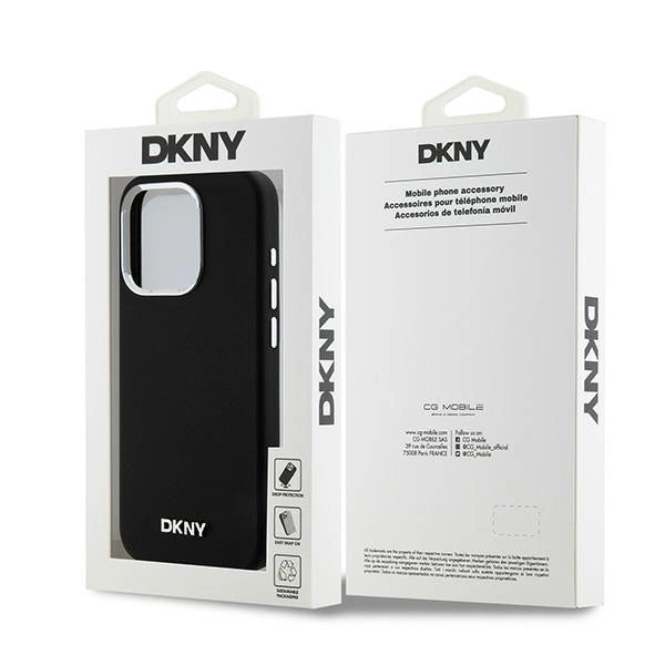 Etui DKNY Liquid Silicone Small Metal Logo na iPhone 15 Pro - czarne