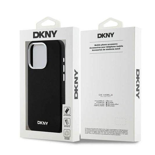 Etui DKNY Liquid Silicone Small Metal Logo na iPhone 15 Pro - czarne