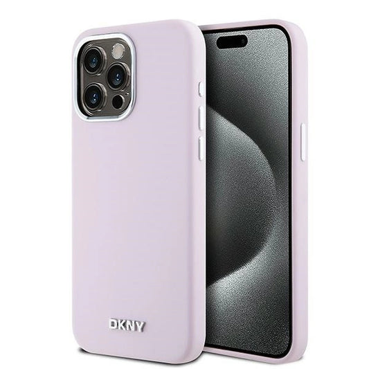 Etui DKNY Liquid Silicone Small Metal Logo na iPhone 15 Pro Max - różowe