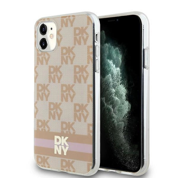 Etui DKNY IML Checkered Mono Pattern & Printed na iPhone 11 / Xr - różowe