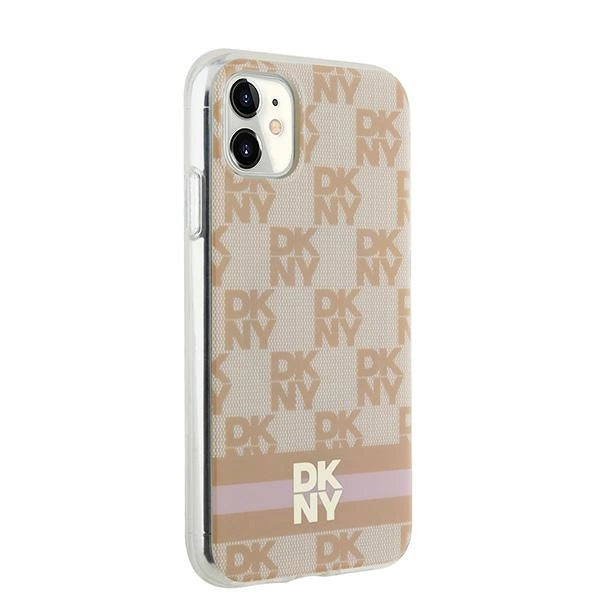 Etui DKNY IML Checkered Mono Pattern & Printed na iPhone 11 / Xr - różowe – zdjęcie 4