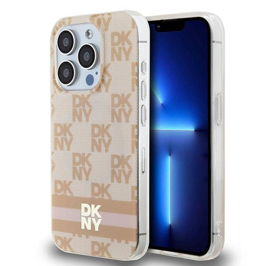 Etui DKNY IML Checkered Mono Pattern & na iPhone 13 Pro / 13 - różowe