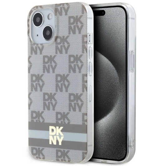 Etui DKNY IML Checkered Mono Pattern & na iPhone 15 / 14 / 13 - beżowe