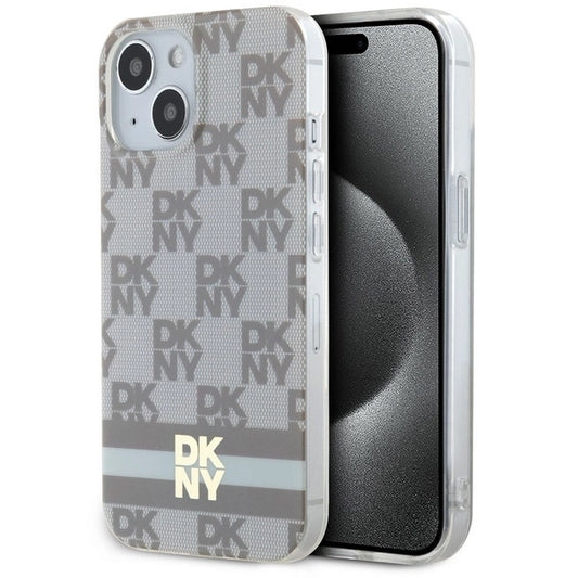 Etui DKNY IML Checkered Mono Pattern & na iPhone 15 / 14 / 13 - beżowe