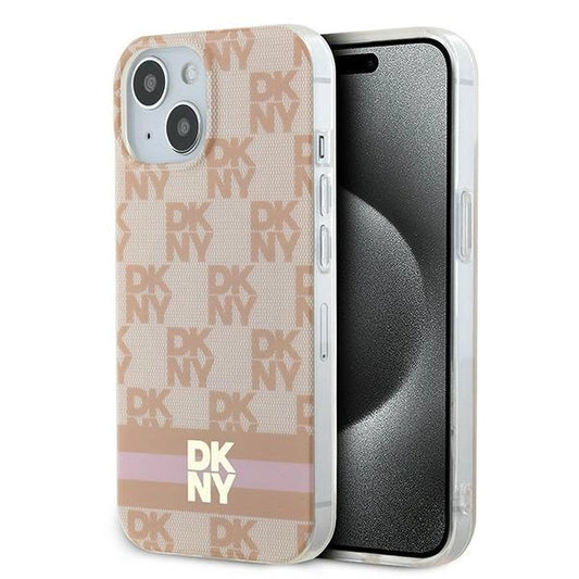 Etui DKNY IML Checkered Mono Pattern & na iPhone 15 / 14 / 13 - różowe