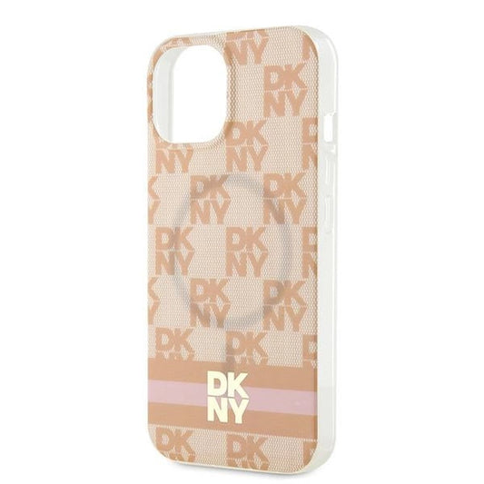 Etui DKNY IML Checkered Mono Pattern & na iPhone 15 / 14 / 13 - różowe