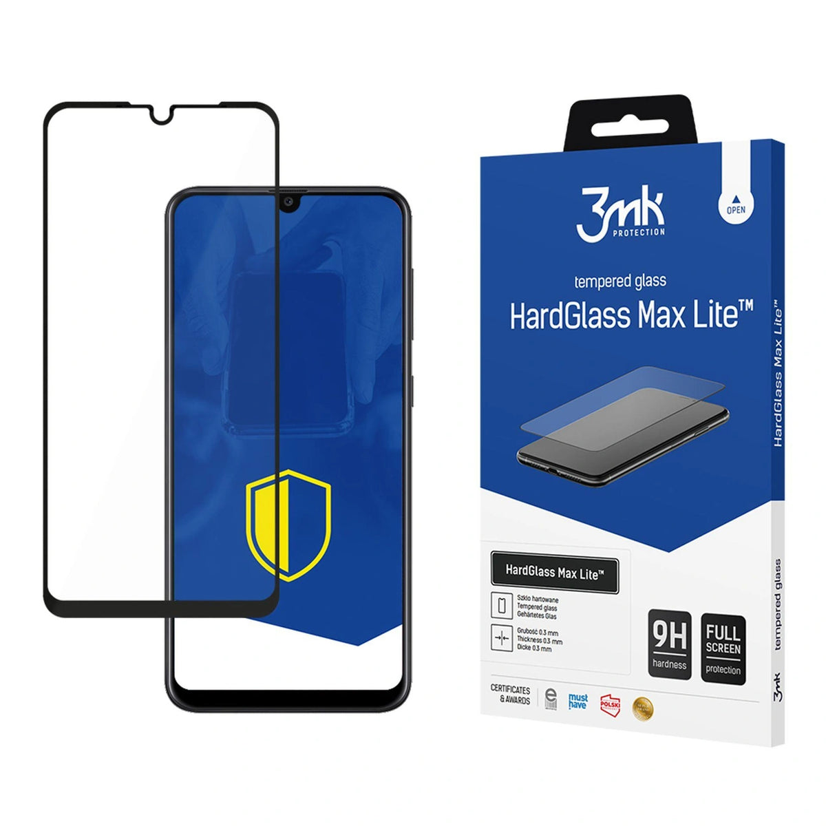 Szkło hartowane 3mk HardGlass Max Lite Black na Samsung Galaxy A30S