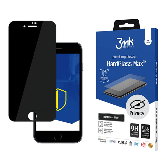 Szkło 9H prywatyzujące 3mk HardGlass Max Privacy na iPhone 8