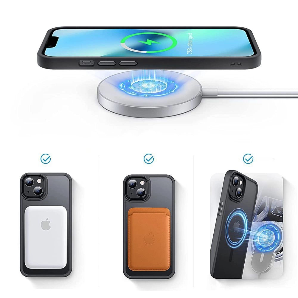 Etui Tech-Protect MagMat na iPhone 14 Pro Max - przezroczysto-czarny – zdjęcie 4