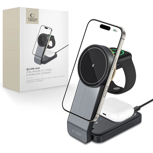 Ładowarka Tech-Protect na smartfon / Apple Watch / AirPods - czarna