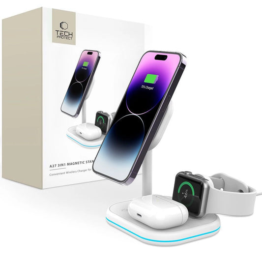 Ładowarka Tech-Protect na smartfon / Apple Watch / AirPods - biała