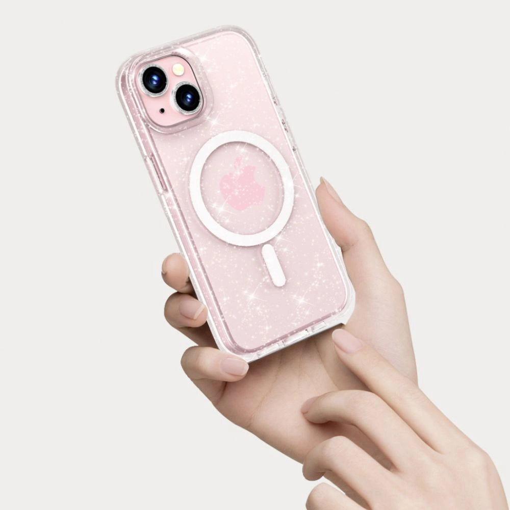 Etui Tech-Protect FlexAir Hybrid na iPhone 15 - przezroczysto-brokatowe – zdjęcie 3