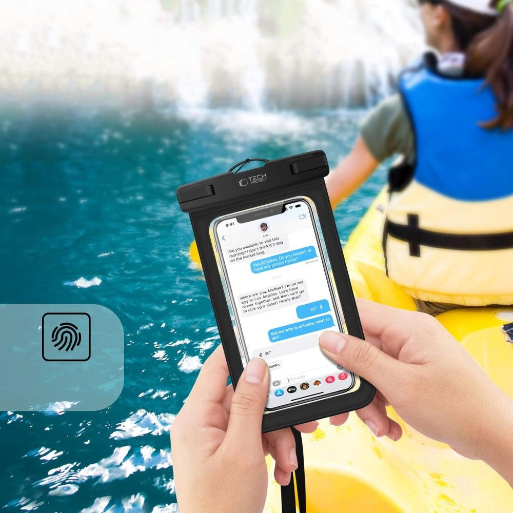 Pokrowiec Tech-Protect Waterproof Case UWC9 do 8.9" - czarno-pomarańczowy – zdjęcie 2