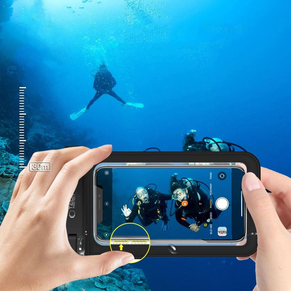 Pokrowiec Tech-Protect Waterproof Case UWC9 do 8.9" - czarno-pomarańczowy – zdjęcie 3