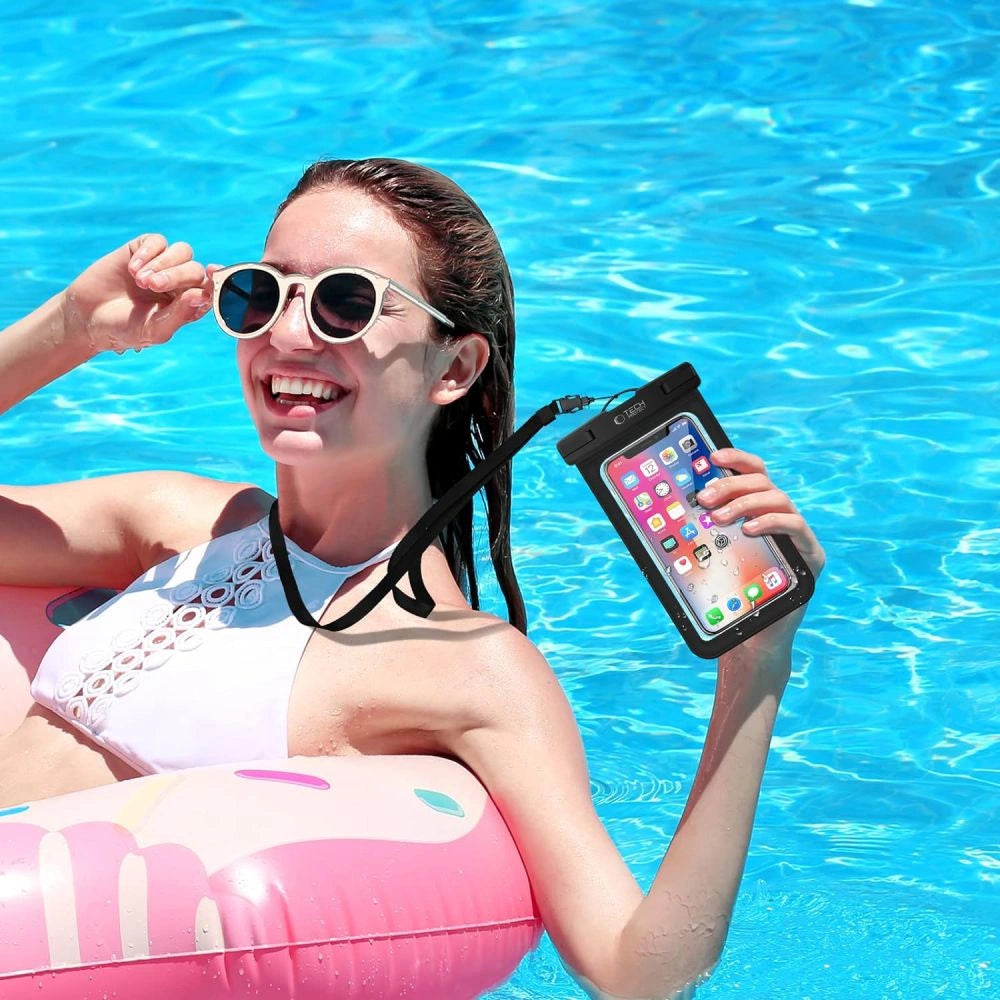 Pokrowiec Tech-Protect Waterproof Case UWC9 do 8.9" - czarno-pomarańczowy – zdjęcie 4