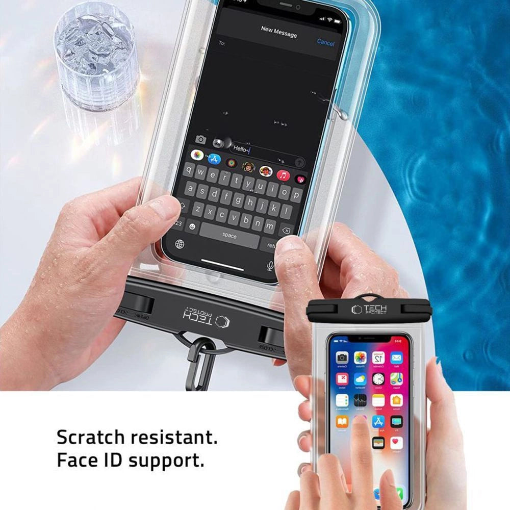 Pokrowiec Tech-Protect Waterproof Case UWC7 do 6.9" - czarno-pomarańczowy – zdjęcie 2