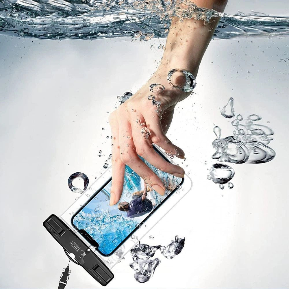 Pokrowiec Tech-Protect Waterproof Case UWC7 do 6.9" - czarno-pomarańczowy – zdjęcie 4