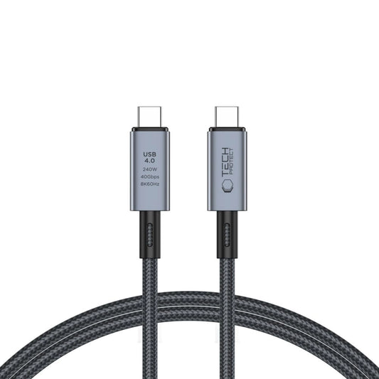Kabel Tech-Protect UltraBoost Max USB-C 4.0 / USB-C 4.0 PD 240W 8K - szary