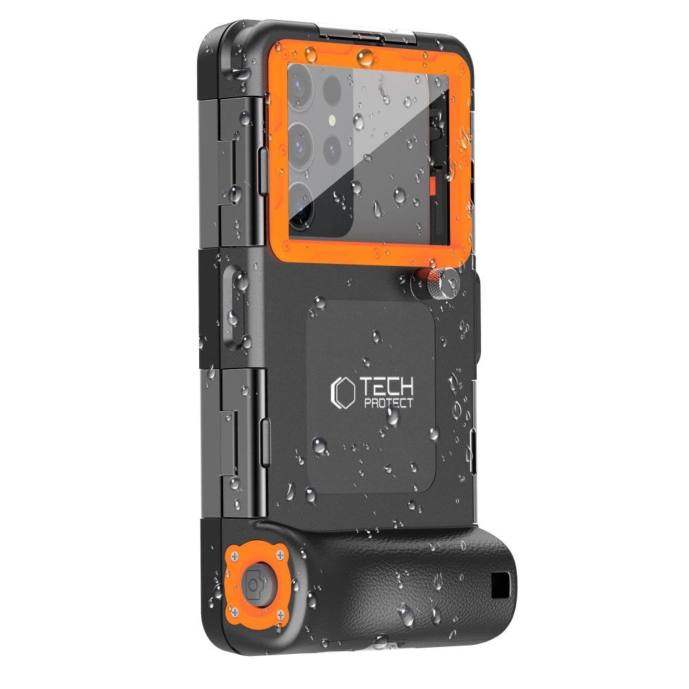Pokrowiec Tech-Protect na smartfony 4.7-6.7" - czarno-pomarańczowy – zdjęcie 2