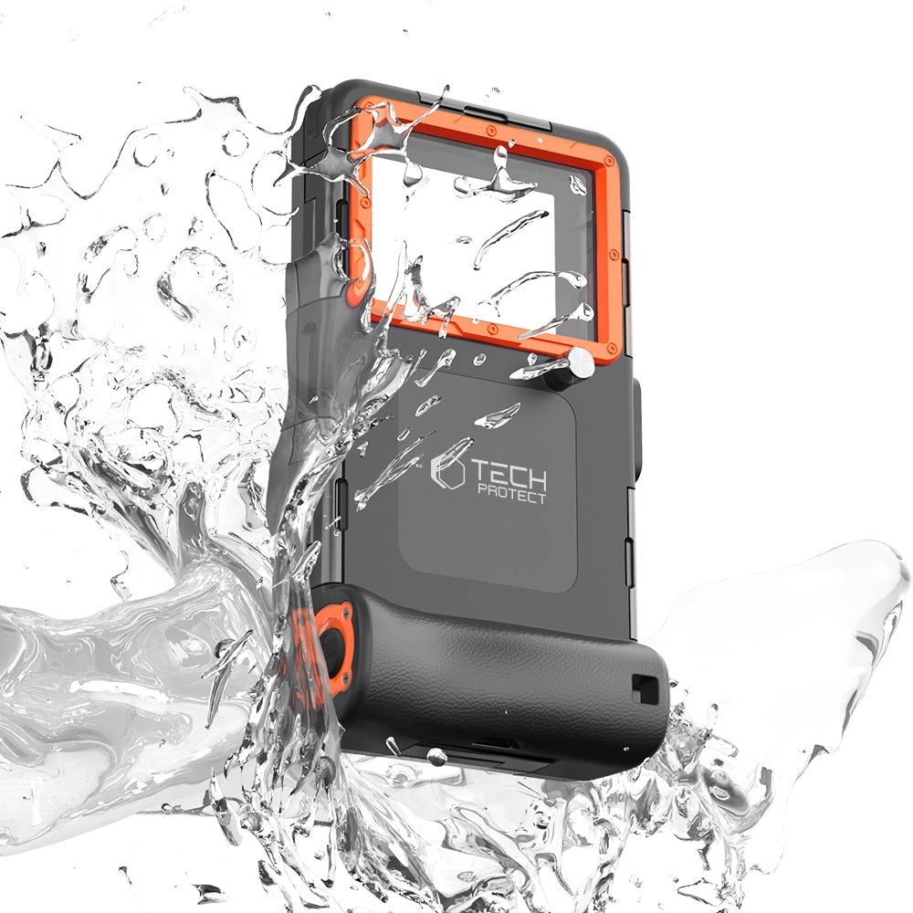 Pokrowiec Tech-Protect na smartfony 4.7-6.7" - czarno-pomarańczowy – zdjęcie 3