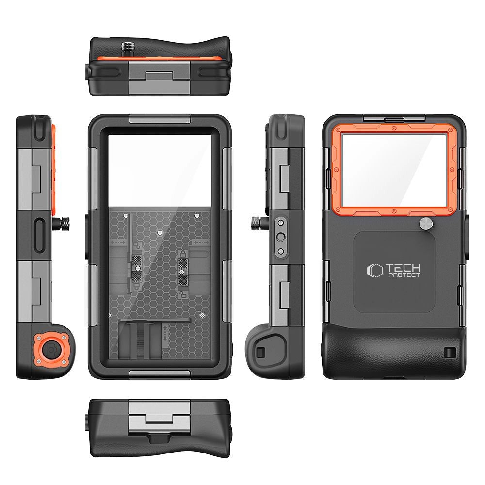 Pokrowiec Tech-Protect na smartfony 4.7-6.7" - czarno-pomarańczowy – zdjęcie 5