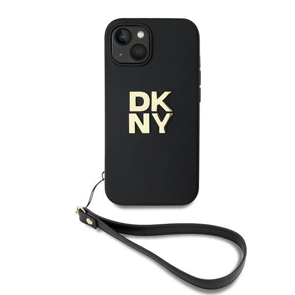 Etui DKNY Wrist Strap Stock Logo na iPhone 15 Plus - czarne – zdjęcie 2