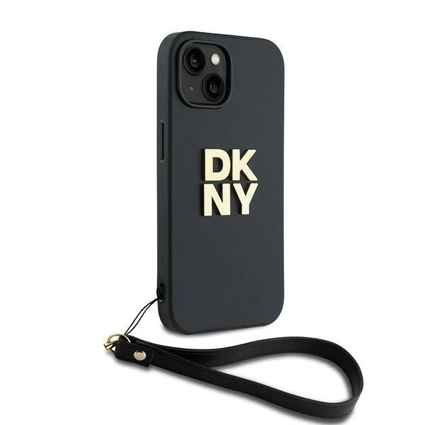 Etui DKNY Wrist Strap Stock Logo na iPhone 15 Plus - czarne – zdjęcie 3