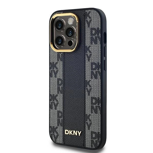 Etui DKNY Leather Checkered Mono Pattern MagSafe na iPhone 14 Pro - czarne – zdjęcie 2