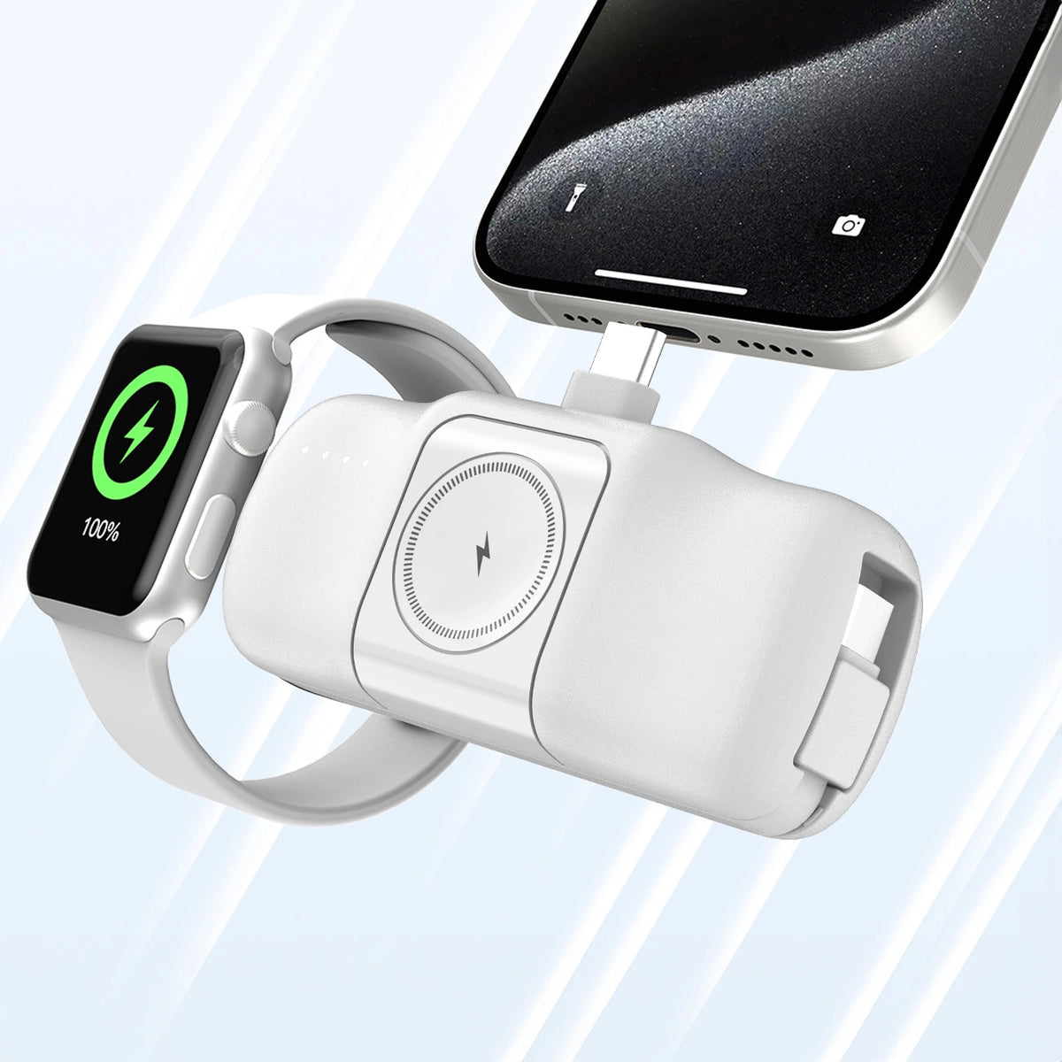 Mini powerbank Wozinsky WF16-YCS 5000mAh 15W USB-C do Apple Watch - biały – zdjęcie 11