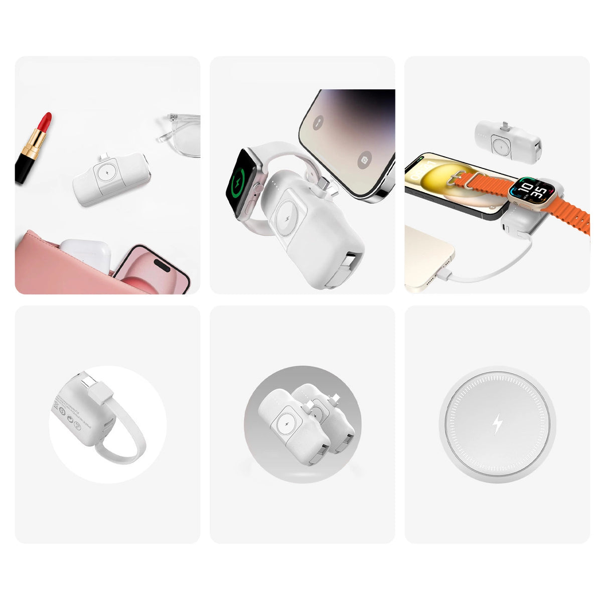 Mini powerbank Wozinsky WF16-YCS 5000mAh 15W USB-C do Apple Watch - biały – zdjęcie 12