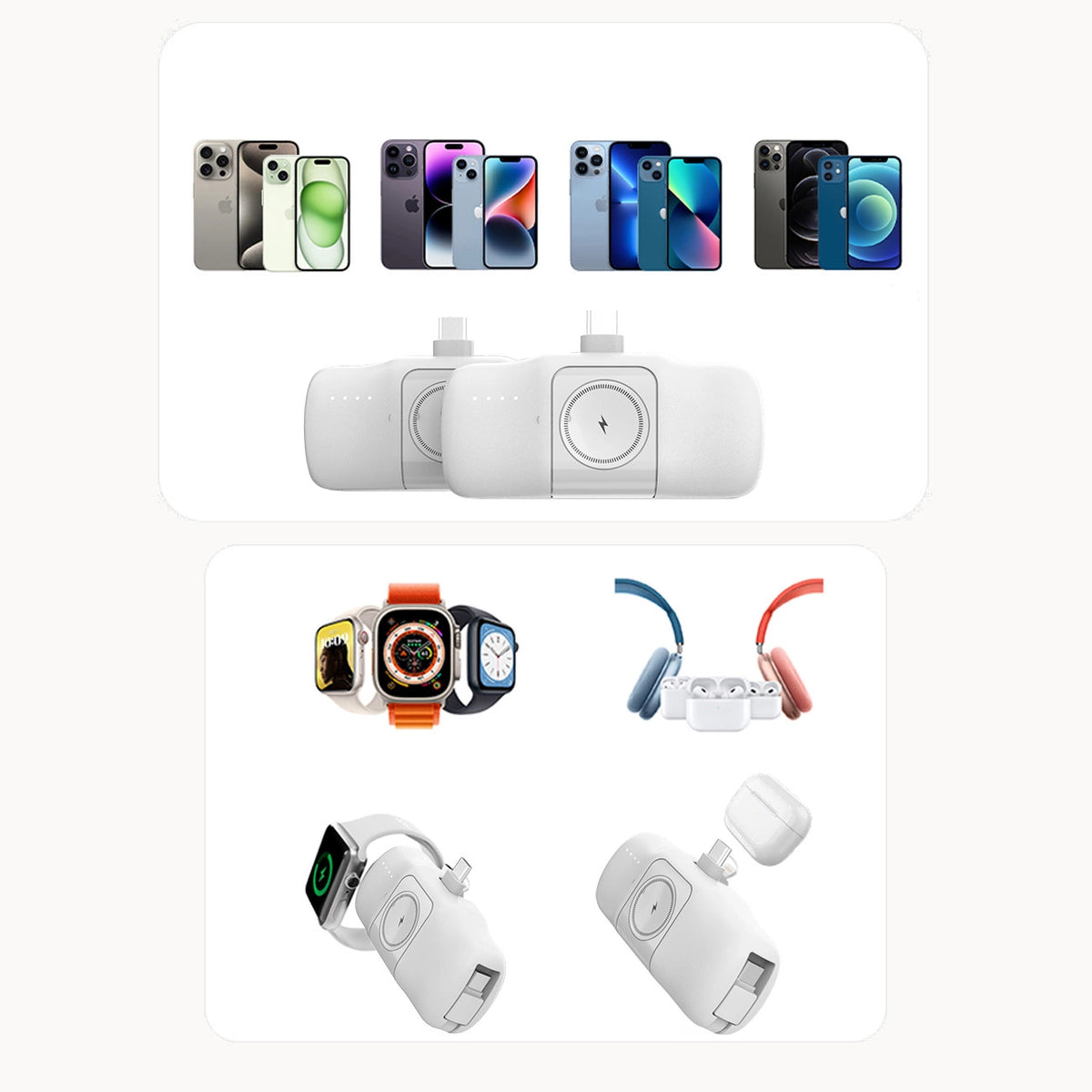 Mini powerbank Wozinsky WF16-YCS 5000mAh 15W USB-C do Apple Watch - biały – zdjęcie 8