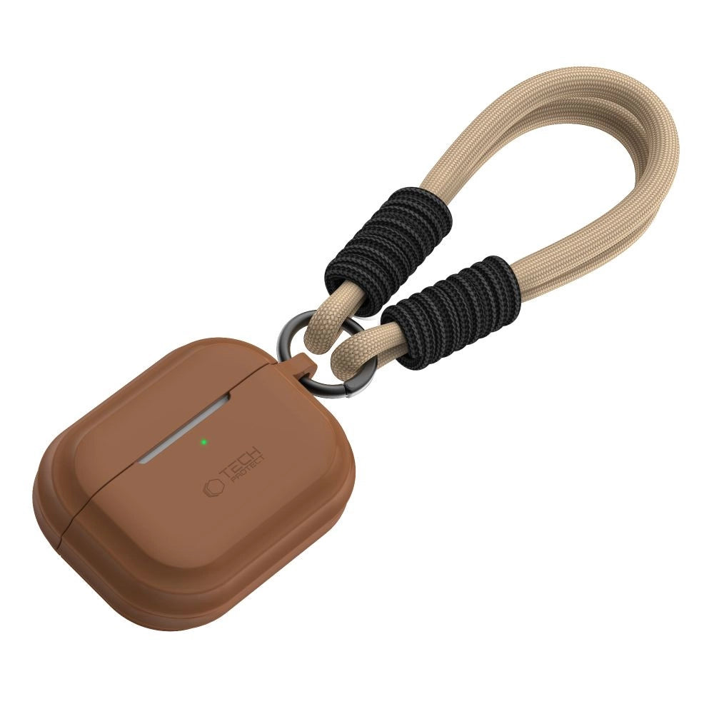 Etui Tech-Protect Silicone Rope na Apple AirPods Pro 1 / 2 - brązowy