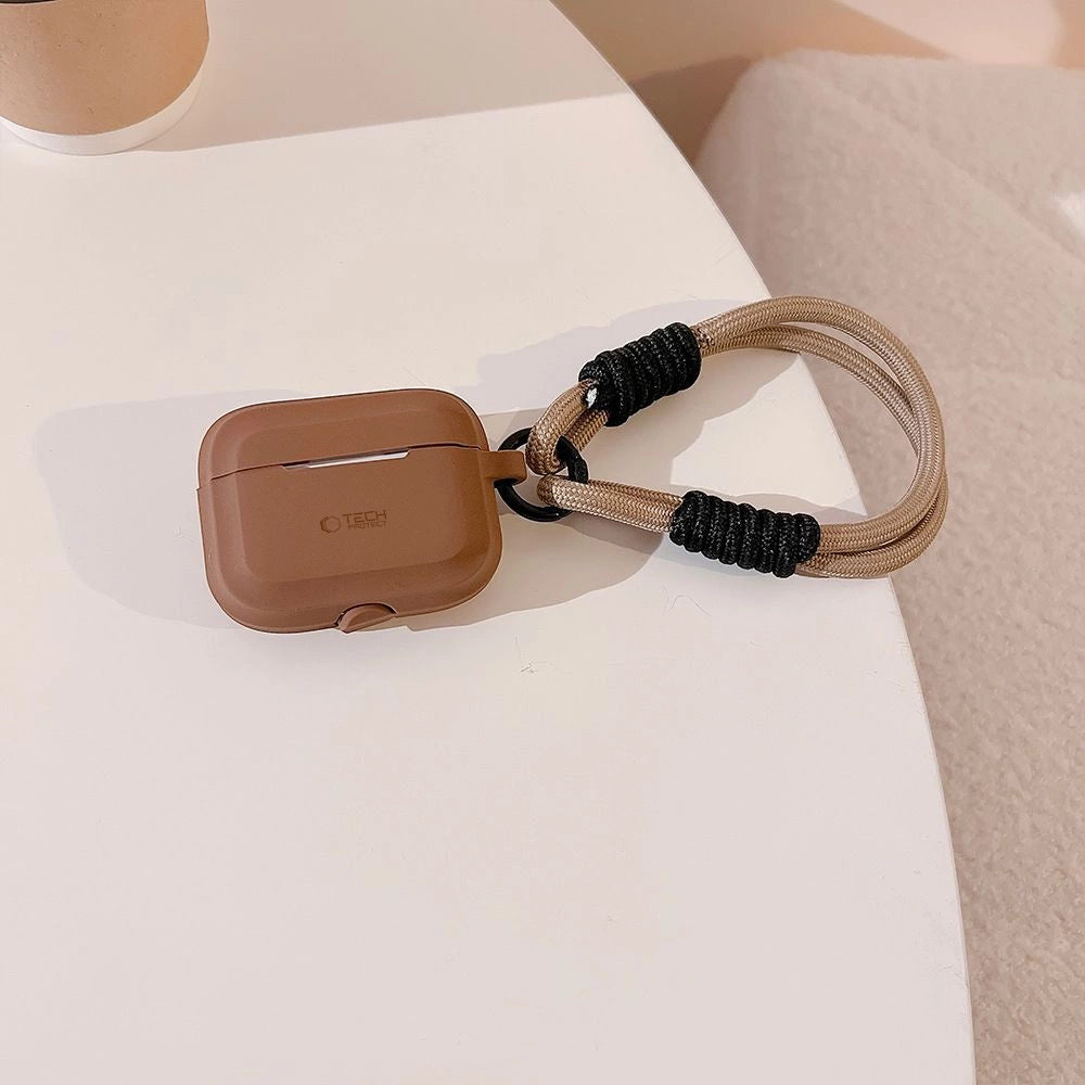 Etui Tech-Protect Silicone Rope na Apple AirPods Pro 1 / 2 - brązowy – zdjęcie 2