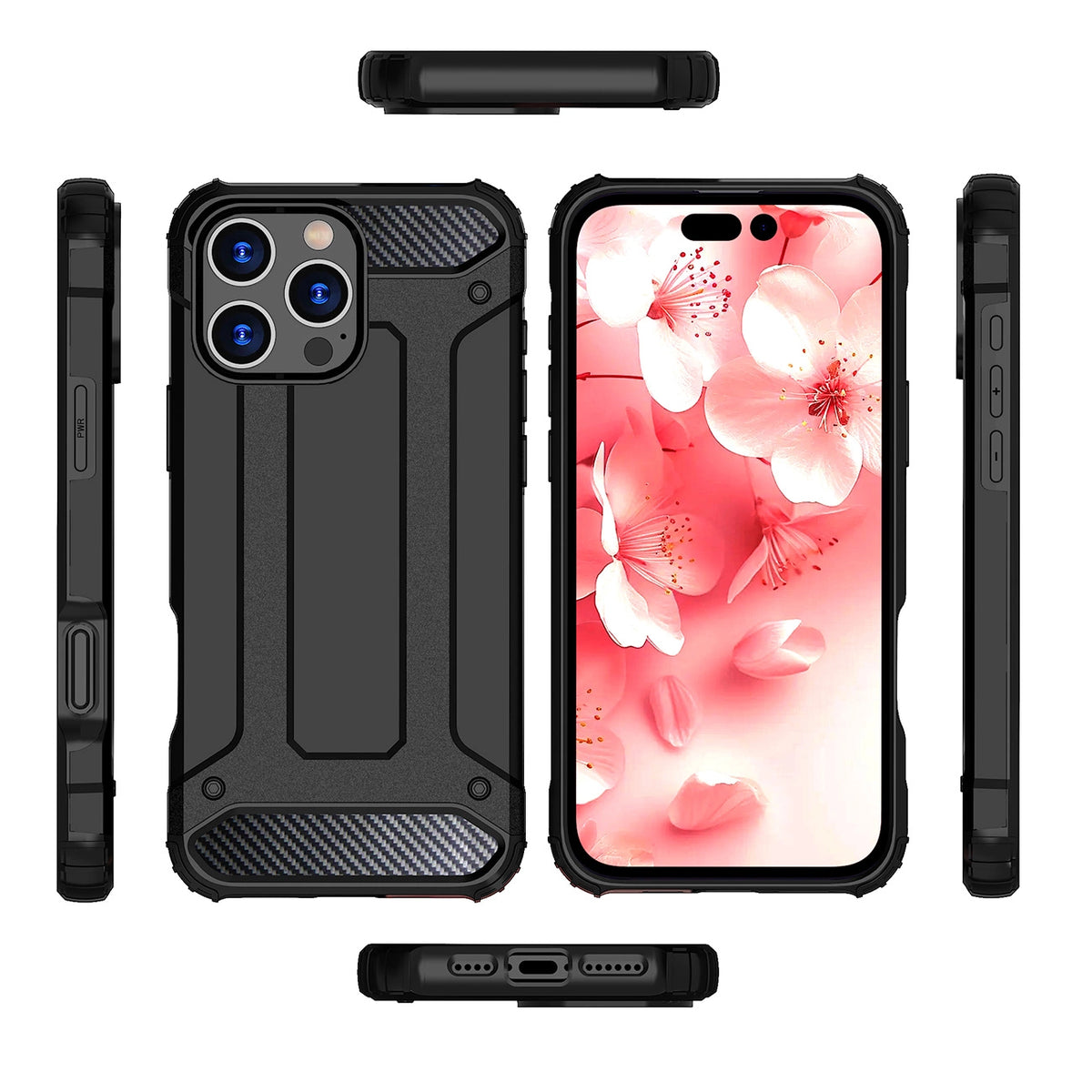 Etui Hybrid Armor pancerne na iPhone 16 Pro Max - czarne – zdjęcie 5