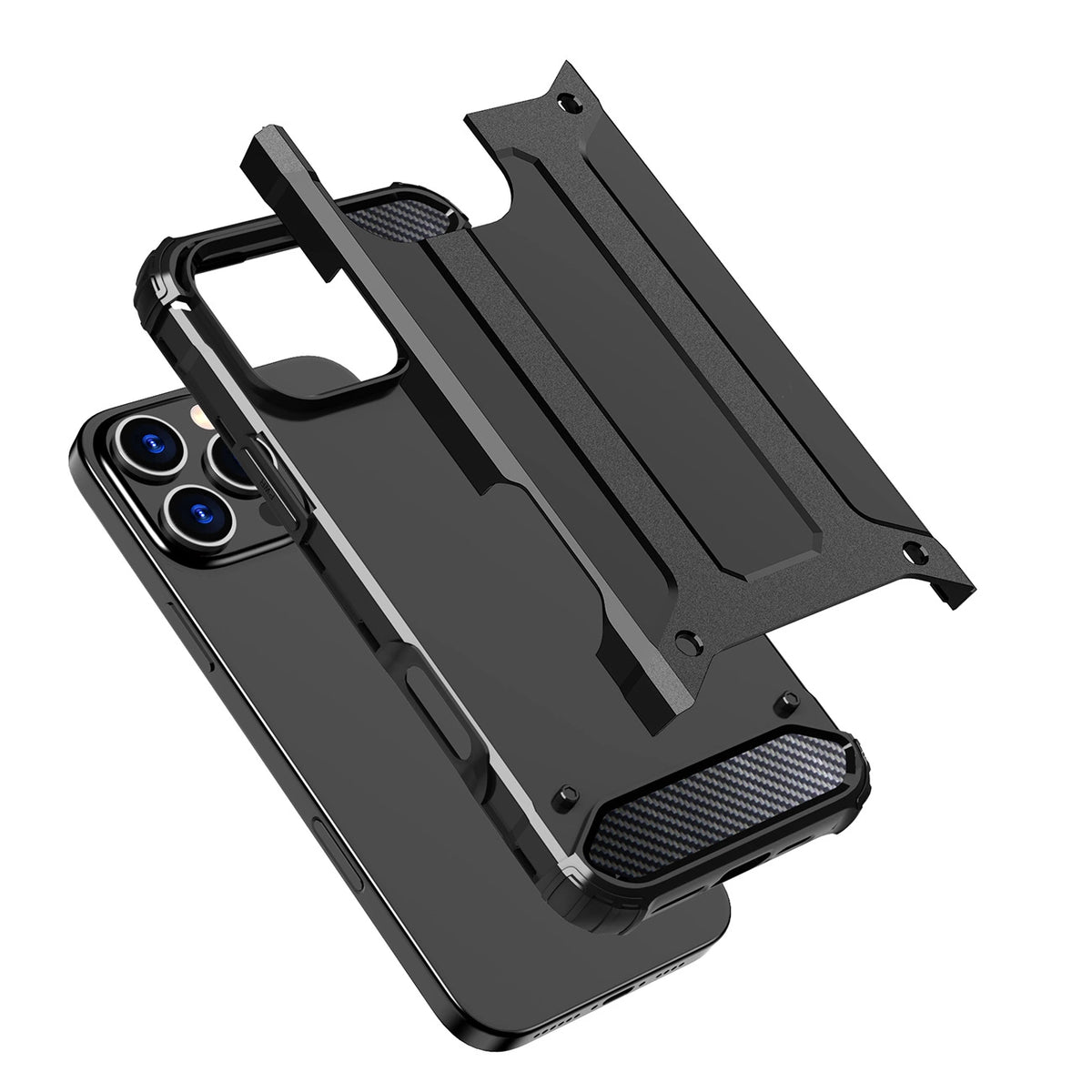Etui Hybrid Armor pancerne na iPhone 16 Pro Max - czarne – zdjęcie 7